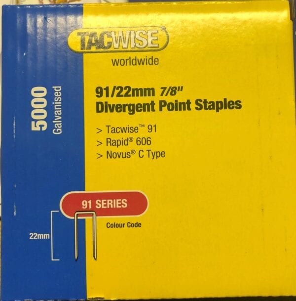 TACWISE 91 Series Staples 91 22MM